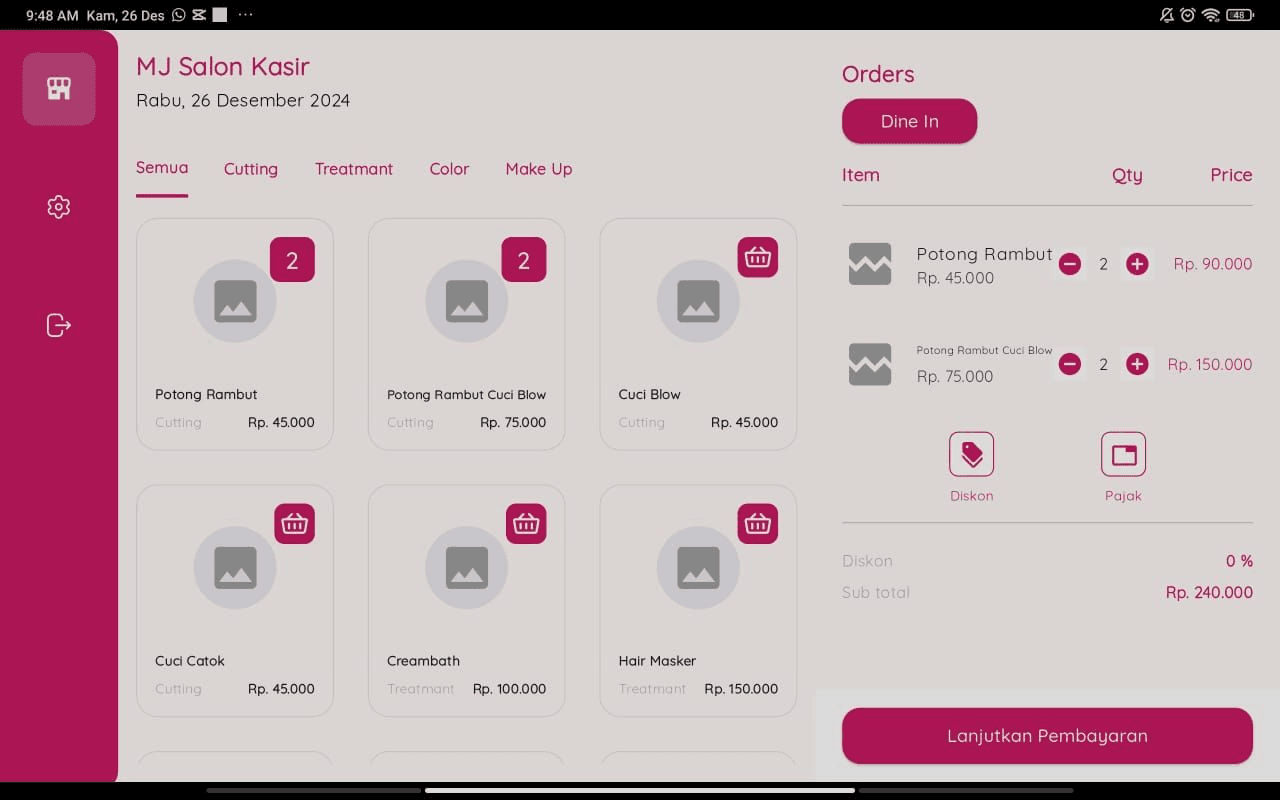 MJ Salon Kasir